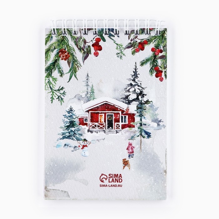 Подарочный набор новогодний блокнот А6, 40 л и фигурная свеча &laquo;С Новым годом! Верь в чудеса&raquo;