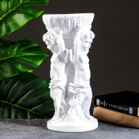 Фигурное кашпо "Три ангела", 0,3 л/15х15х33 см, белое Фигурное кашпо "Три ангела", 0,3 л/15х15х33 см, белое