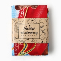 Набор кухонных полотенец Доляна &laquo;С новым годом&raquo; 35х60см-4шт, 100% хлопок