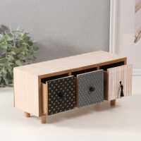 Шкатулка дерево 3 ящика "Комод. Разные фактуры" 11х18х12 см Шкатулка дерево 3 ящика "Комод. Разные фактуры" 11х18х12 см