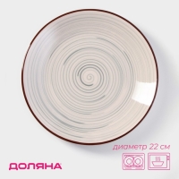 Тарелка керамическая обеденная &laquo;Искушение&raquo;, d=22 см, цвет серый