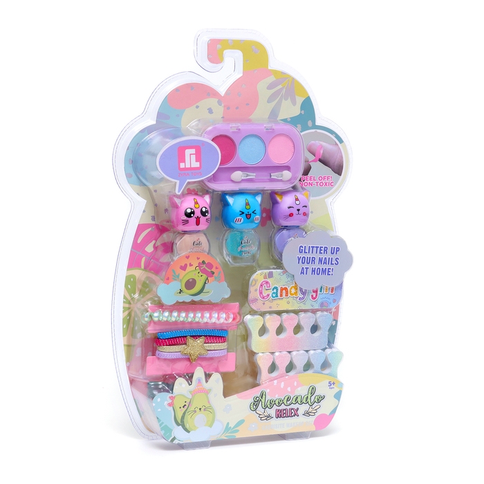 Набор косметики для девочки Набор косметики для девочки "Авокадо", с резинками для волос