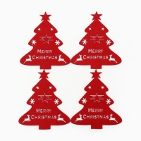 Новый год. Набор для декора столовых предметов "Елка" 4шт цв.красн. 20х17см 100%п/э, фетр Новый год. Набор для декора столовых предметов "Елка" 4шт цв.красн. 20х17см 100%п/э, фетр