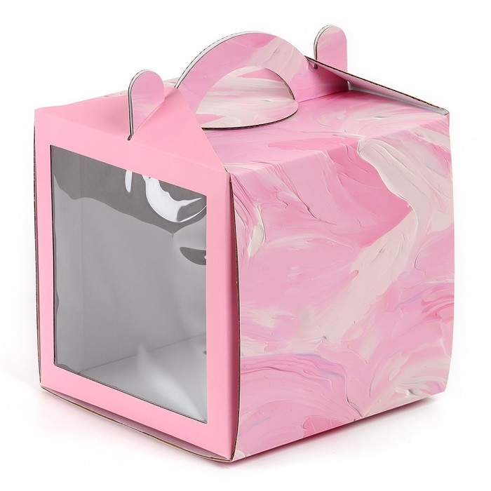 Коробка кондитерская с окном, сундук, &laquo;Нежные краски&raquo;, 20 х 20 х 20 см