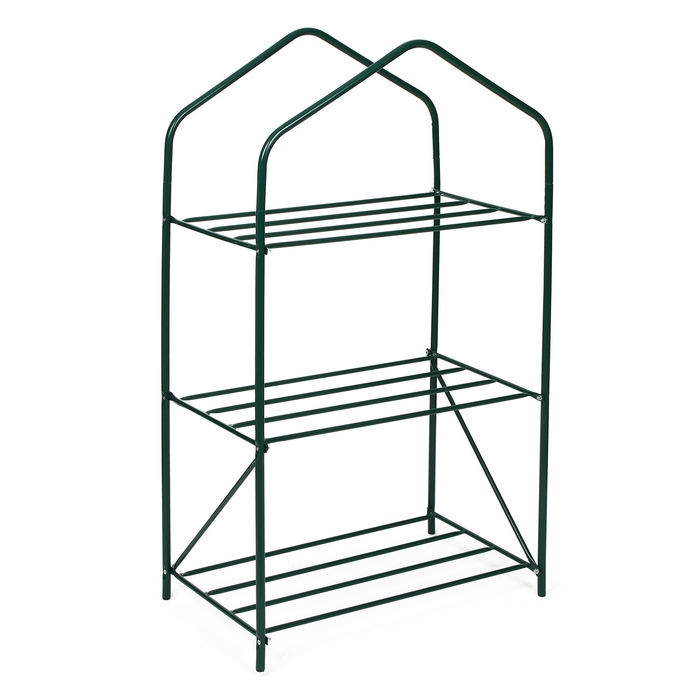 Стеллаж для рассады, 3 полки, 110 &times; 65 &times; 40 см, металлический каркас d = 16 мм, без чехла