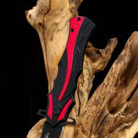 Нож складной "Пламя" черный, красная полоса, 21,5см, клинок 9,5см Нож складной "Пламя" черный, красная полоса, 21,5см, клинок 9,5см