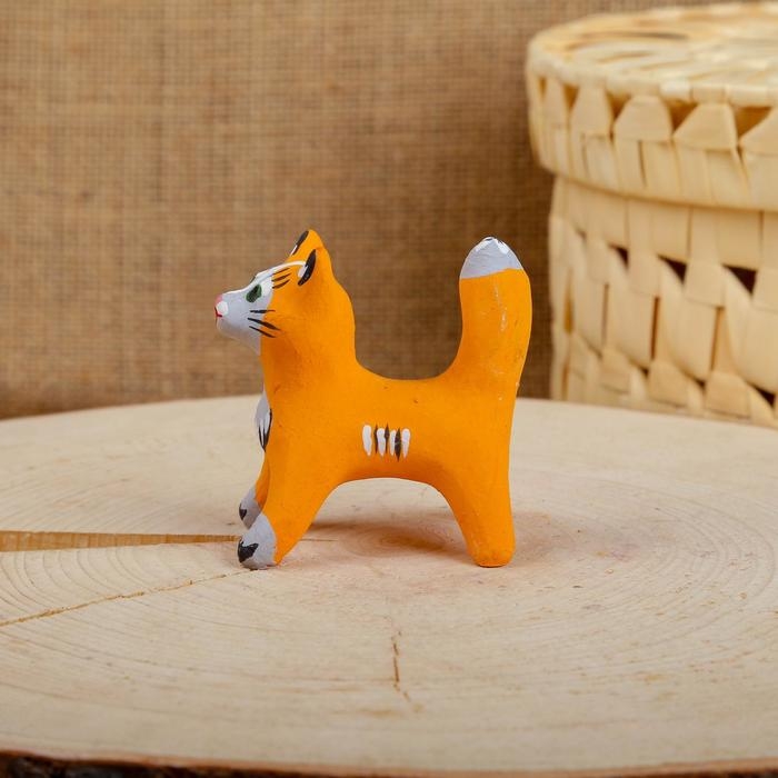 Сувенир &laquo;Котик&raquo;, рыжий, 3,5&times;4&times;5,5 см, каргопольская игрушка, микс