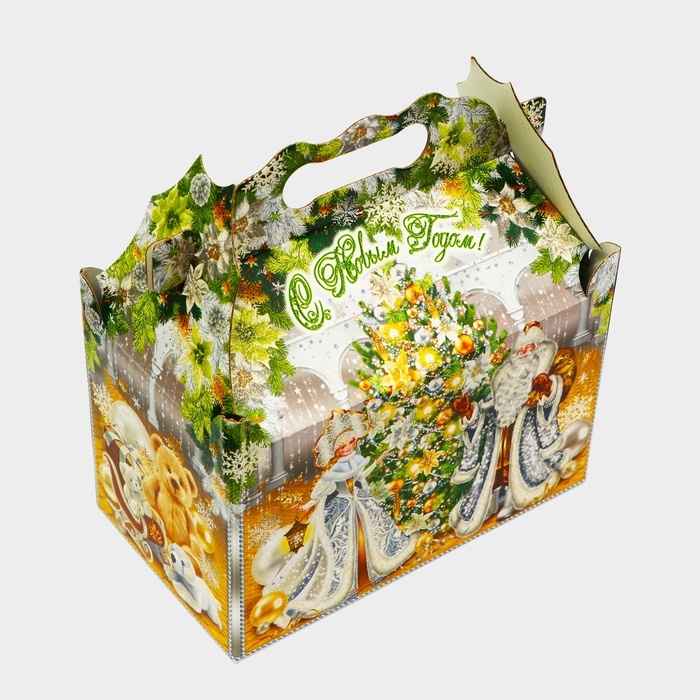 Новый год. Подарочная коробка новогодняя Ларец Новый год. Подарочная коробка новогодняя Ларец "Новогодний Шарм" 21,2 х 12,3 х 22,6 см.