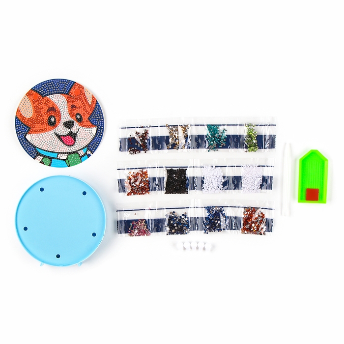 Ночник своими руками. Алмазная мозаика для детей с полным заполнением на ночнике &laquo;Корги&raquo;, 15 х 15 см