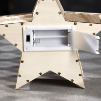 Светодиодная фигура &laquo;Звезда&raquo; 16 &times; 16 &times; 5 см, дерево, батарейки АААх2 (не в комплекте), свечение тёплое белое