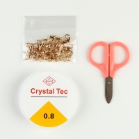 Набор для создания украшений, набор 24 цвета, 1 шт. — 2 мм, леска, ножницы, фурнитура Набор для создания украшений, набор 24 цвета, 1 шт. — 2 мм, леска, ножницы, фурнитура