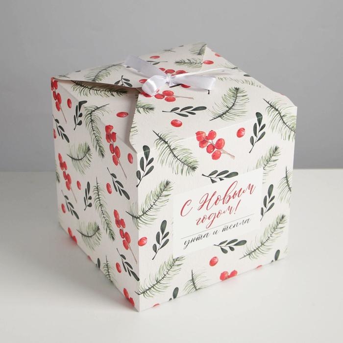 Коробка подарочная новогодняя складная &laquo;Новогодняя&raquo;, 18 х 18 х 18 см, Новый год