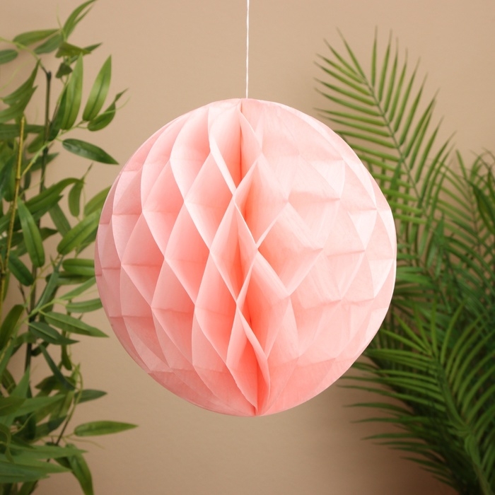 Шар бумажный декоративный, диаметр 30 см, цв. розовый Шар бумажный декоративный, диаметр 30 см, цв. розовый