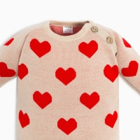 Комбинезон вязаный Крошка Я &laquo;Сердечки&raquo;, рост 62-68 см