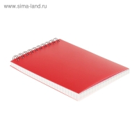 Блокнот А6, 80 листов в клетку на гребне "Красный. Неон", пластиковая обложка, блок офсет