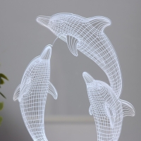 Светильник сенсорный "Дельфины" LED 7 цветов USB/от батареек белый  RISALUX