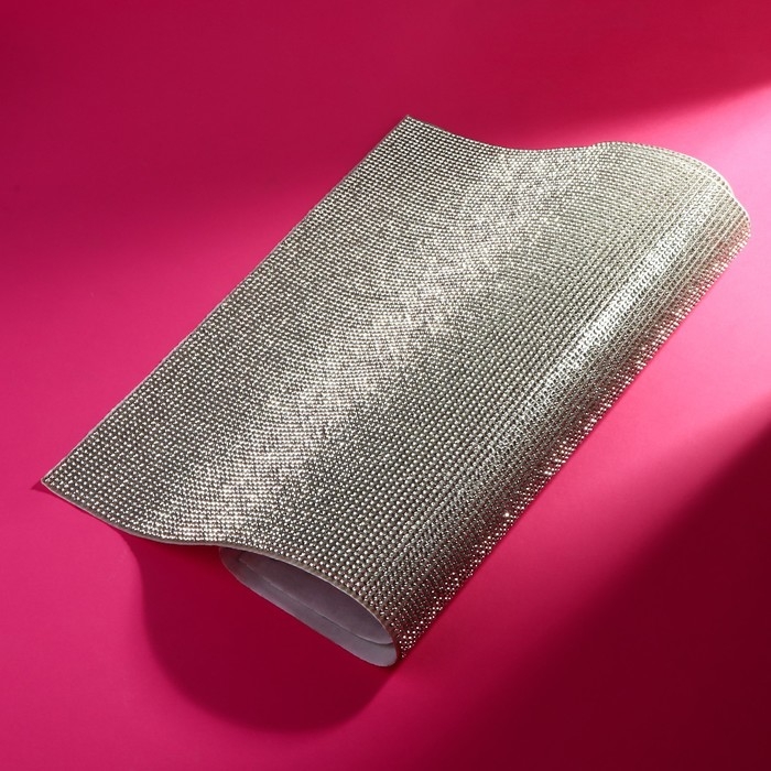 Стразы самоклеящиеся на листе, d = 2 мм, 40 × 24 см, цвет серебряный Стразы самоклеящиеся на листе, d = 2 мм, 40 × 24 см, цвет серебряный