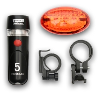 Фонарь велосипедный передний и задний, водонепроницаемый, 5 диодов, 5 режимов, 6 ААА