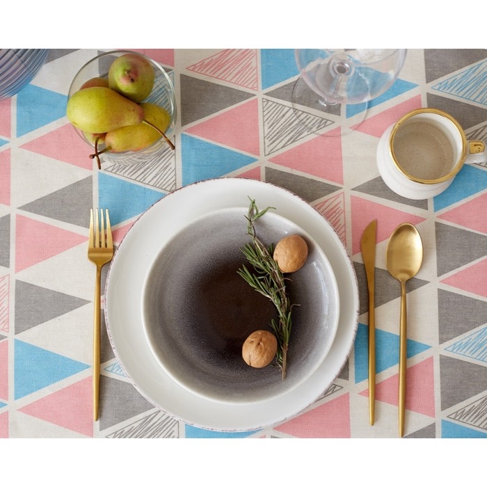 Скатерть &laquo;Доляна: Мозаика&raquo;, размер 145х145см, 100% полиэстер, рогожка 200 гр/м