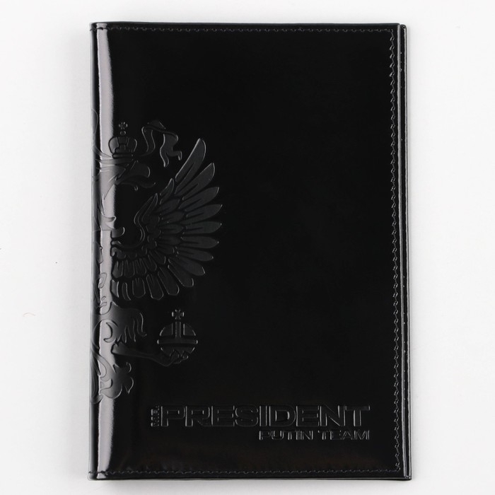 Обложка для паспорта 5131 Mr.President, цвет чёрный, натуральная кожа