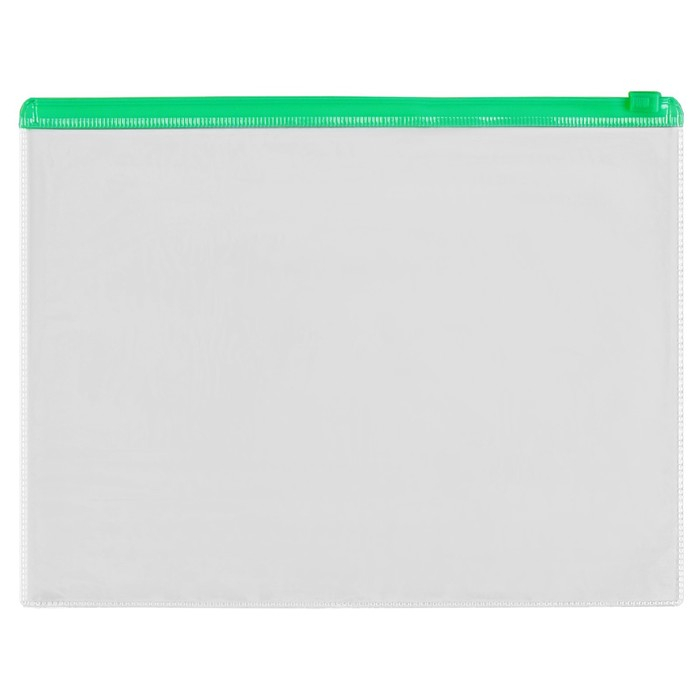 Набор папка-конверт на молнии 12 штук, формат А4 120мкр прозрачная, размер молнии 33 х 23,7см