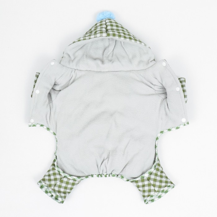 Комбинезон "Пудра", размер M (ДС 29 см, ОШ 33 см, ОГ  45 см)  бежевый/зелёный