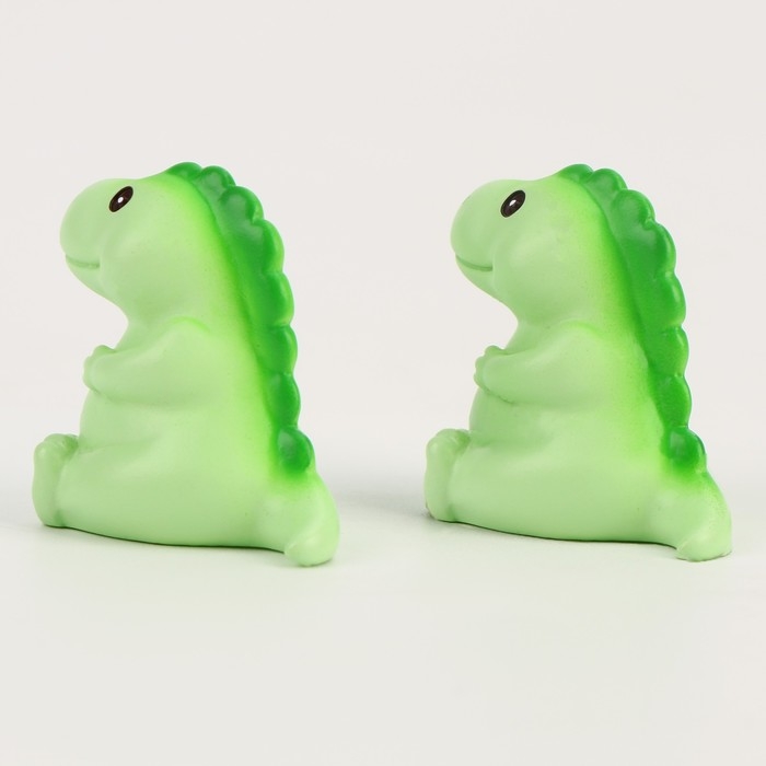 Миниатюра кукольная &laquo;Динозаврик&raquo;, набор 2 шт., размер 1 шт. &mdash; 3,5 &times; 5 &times; 2 см, цвет зелёный