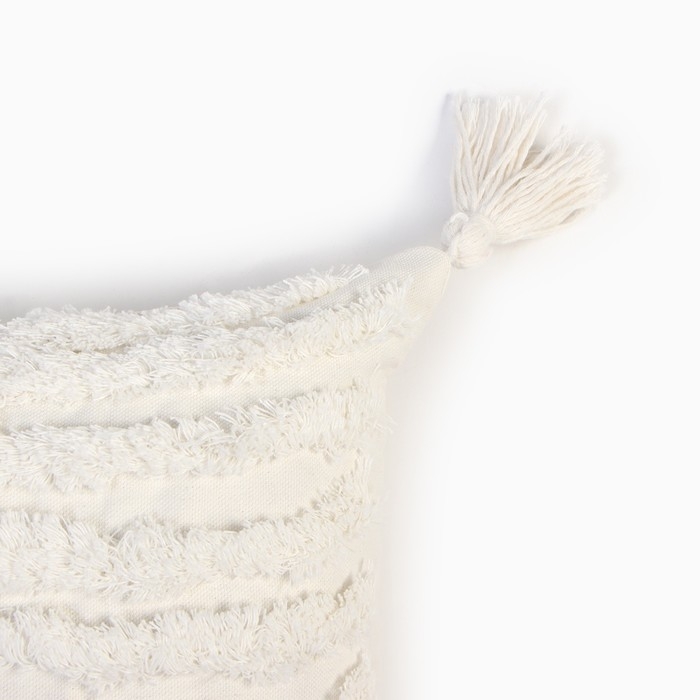 Наволочка декоративная &laquo;Этель&raquo; Бохо, 45х45 см, цвет молочный, 100% хлопок