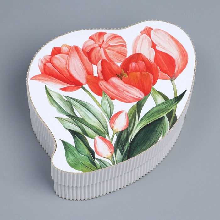 Коробка подарочная, кондитерская упаковка &laquo;Тюльпаны&raquo;, 20 х 15 х 5 см