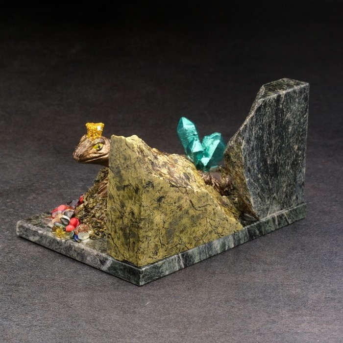 Сувенир Сувенир "Ящерица", 8х12х5 см, змеевик, гипс