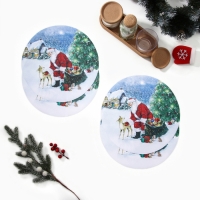 Набор салфеток на стол "Рождественский вечер" 30х30см-4шт., 100% п/э, оксфорд 420 г/м2