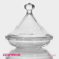 Ёмкость стеклянная для мёда и варенья Доляна &laquo;Купол&raquo;, 200 мл, 12,5&times;12 см
