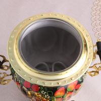 Набор «Хохлома», овал, 3 предмета, самовар 3 л, заварочный чайник 0,7 л, поднос Набор «Хохлома», овал, 3 предмета, самовар 3 л, заварочный чайник 0,7 л, поднос