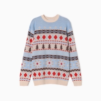 Новый год. Джемпер вязаный детский KAFTAN Scandinavia размер 34 (122-128 см),  голубой