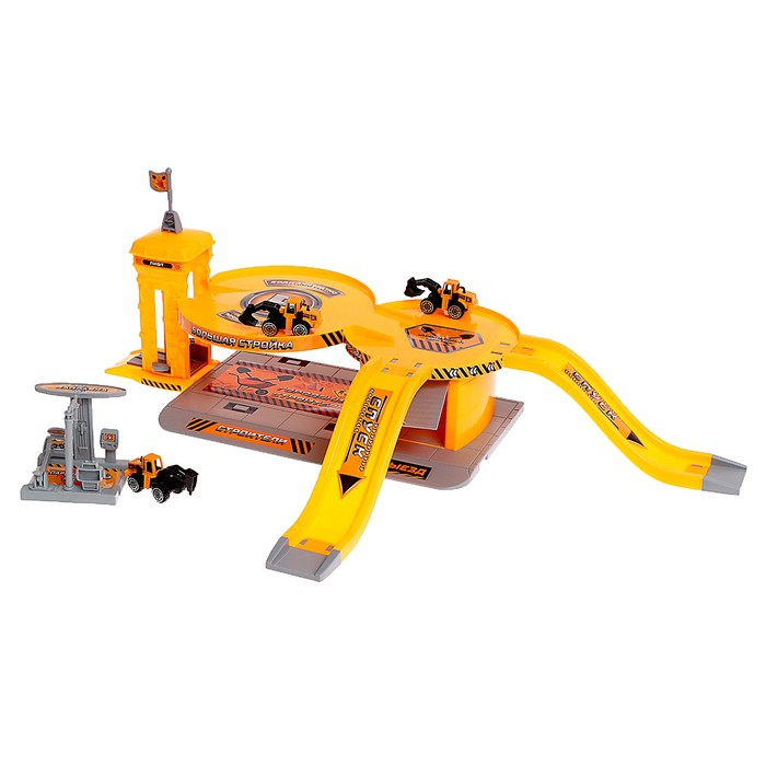 Парковка «Стройплощадка», с 3 металлическими машинами Парковка «Стройплощадка», с 3 металлическими машинами