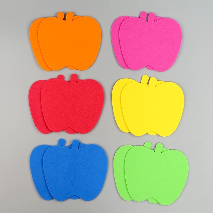 Набор фигурок из EVA Набор фигурок из EVA "Яблоко", 12 шт, цвет МИКС