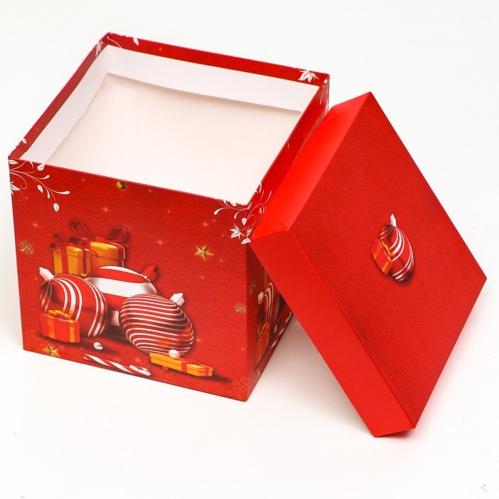 Новый год. Коробка Самосборная &laquo;Игрушки&raquo; 15 х 15 х 15 см