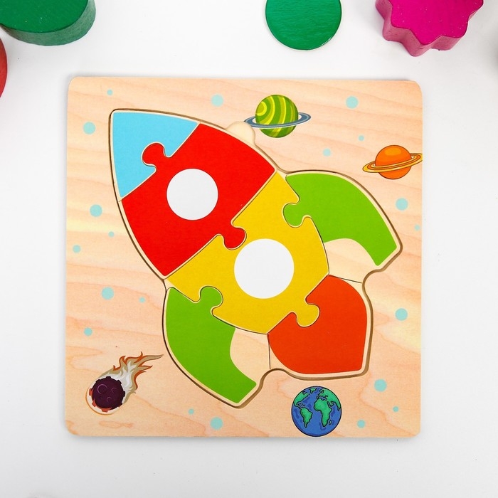 Игрушка развивающая пазл &laquo;Ракета&raquo; 0,3&times;15&times;15 см