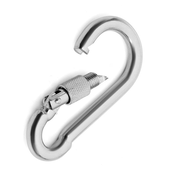 Карабин монтажный с фиксатором ТУНДРА krep, DIN5299D, 10х100 мм, оцинкованный, 1 шт. Карабин монтажный с фиксатором ТУНДРА krep, DIN5299D, 10х100 мм, оцинкованный, 1 шт.