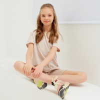 Футболка детская Basic line цвет бежевый меланж, рост 116