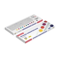 Акварель 12 цветов, ErichKrause Basic, медовая, без кисти, пластик, картонный пенал