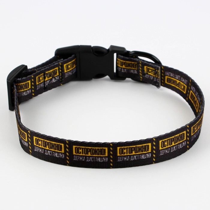 Ошейник &laquo;Осторожно&raquo;, застёжка - фастекс, 2 см 25-40 см