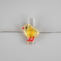 Гирлянда «Нить» 2 м роса с насадками «Прищепки-цыплёнок», IP20, серебристая нить, 20 LED, батарейки ААх2 (нет в комплекте), свечение тёплое белое Гирлянда «Нить» 2 м роса с насадками «Прищепки-цыплёнок», IP20, серебристая нить, 20 LED, батарейки ААх2 (нет в комплекте), свечение тёплое белое