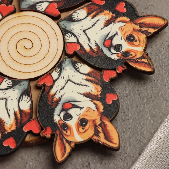 Подставка под горячее "Корги", D=12, можжевельник