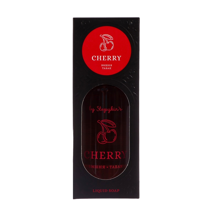 Крем-мыло жидкое в стеклянном флаконе by Stepykinʾs вишня, 230 мл Крем-мыло жидкое в стеклянном флаконе by Stepykinʾs вишня, 230 мл