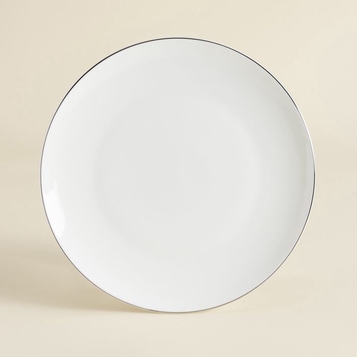 Тарелки SL Home &laquo;Каскарон&raquo;, d=23,3 см, набор 2 шт, костяной фарфор, белые