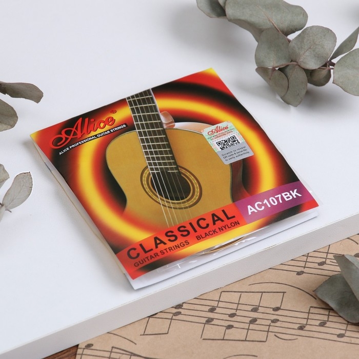 Струны для классической гитары Alice A107BK, черный нейлон Струны для классической гитары Alice A107BK, черный нейлон