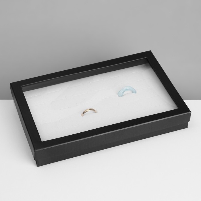 Подставка для украшений &laquo;Шкатулка&raquo; 36 мест, 21,5&times;13,5&times;3 см, цвет чёрно-белый