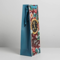 Пакет под бутылку крафтовый &laquo;Чудес в новогоднюю ночь&raquo;, 13 х 36 х 10 см, Новый год