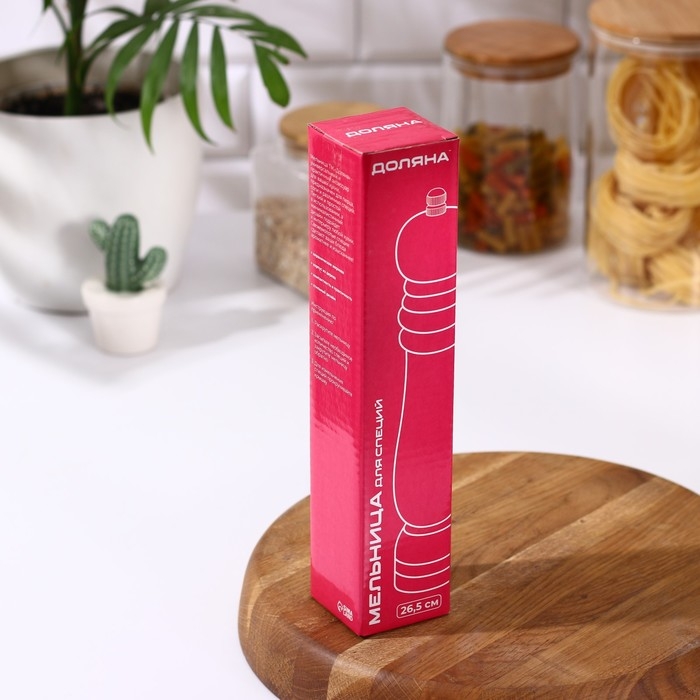 Мельница для специй Доляна &laquo;Дуновение леса&raquo;, 26,5&times;4,5 см, керамический механизм, цвет тёмное дерево